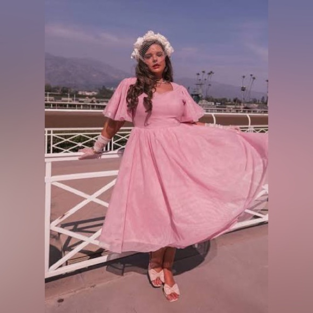 NWT JessaKae Nora pink midi dress Royalcore